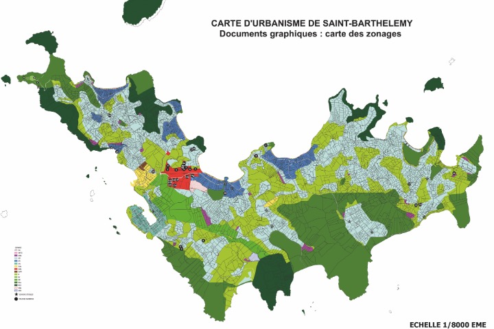 Saint-Barth - Carte d'urbanisme de Saint Barthélemy