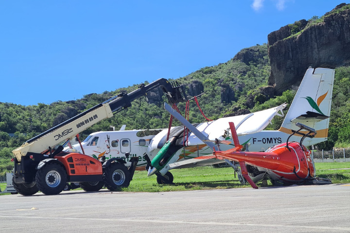 Saint-Barth - Crash Air Antilles Helicoptere aout 2023
