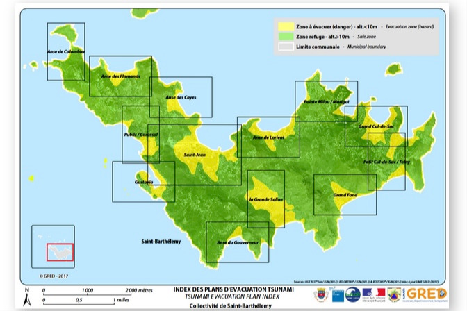 Saint-Barth - Tsunami ready carte Safe StBarth
