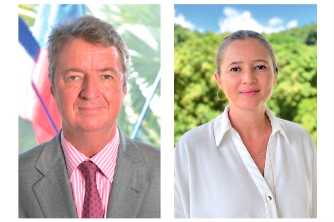 Saint-Barth - Maxime Desouches et sa remplaçante, Audrey Desouches.