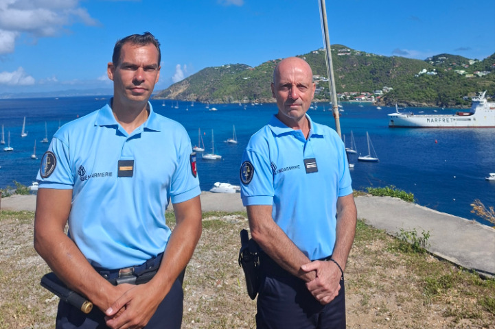 Saint-Barth -  L’adjudant Dieval et le major Marcheguay 